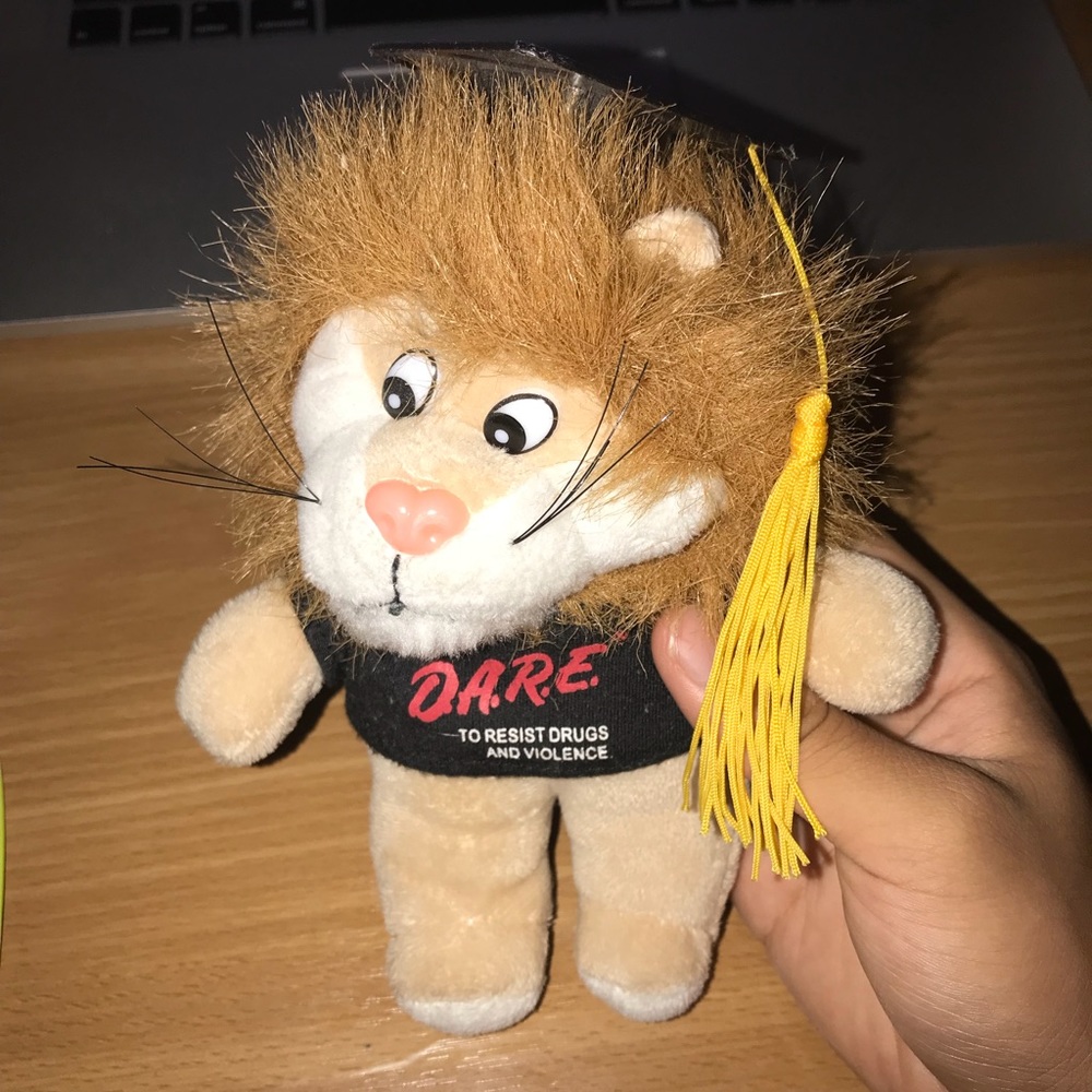 vintage DARE lion stuffed animal